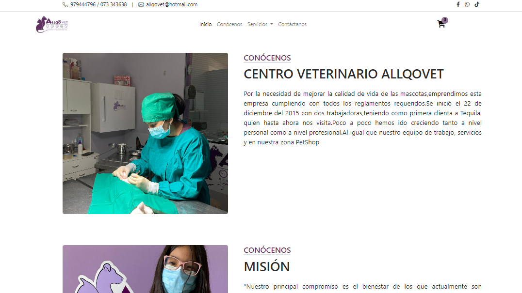 Inicio de la pagina Allqovet