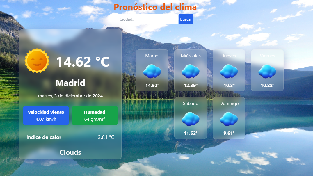 Resultados climaticos en tiempo real