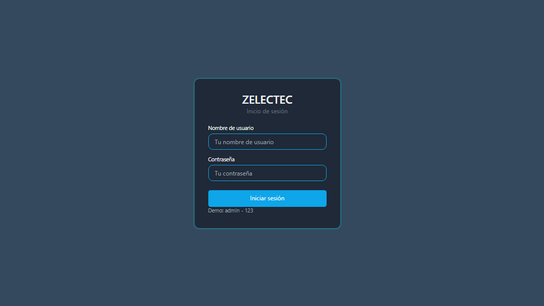 Login del sistema de centros tecnicos